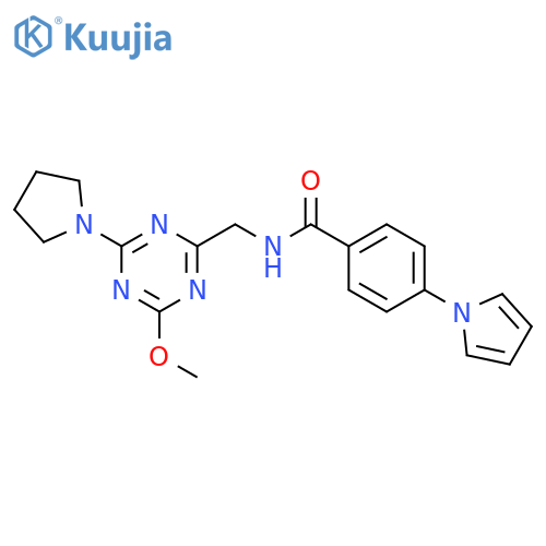 N-{4-methoxy-6-(pyrrolidin-1-yl)-1,3,5-triazin-2-ylmethyl}-4-(1H-pyrrol-1-yl)benzamide structure
