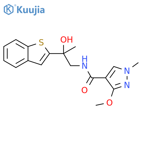N-[2-(1-benzothiophen-2-yl)-2-hydroxypropyl]-3-methoxy-1-methyl-1H-pyrazole-4-carboxamide structure
