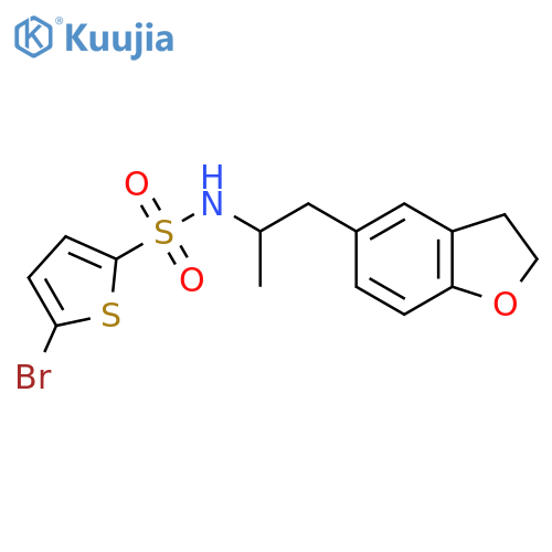 5-bromo-N-1-(2,3-dihydro-1-benzofuran-5-yl)propan-2-ylthiophene-2-sulfonamide structure