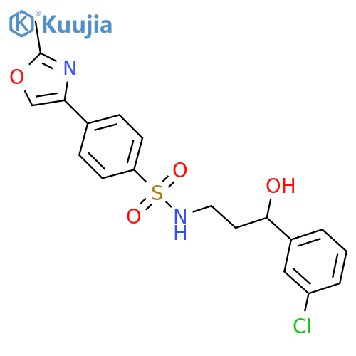 N-[3-(3-chlorophenyl)-3-hydroxypropyl]-4-(2-methyl-1,3-oxazol-4-yl)benzene-1-sulfonamide structure