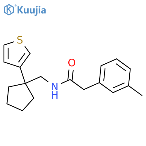 2-(3-methylphenyl)-N-{[1-(thiophen-3-yl)cyclopentyl]methyl}acetamide structure