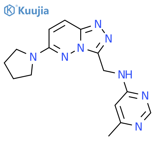 6-methyl-N-{[6-(pyrrolidin-1-yl)-[1,2,4]triazolo[4,3-b]pyridazin-3-yl]methyl}pyrimidin-4-amine structure