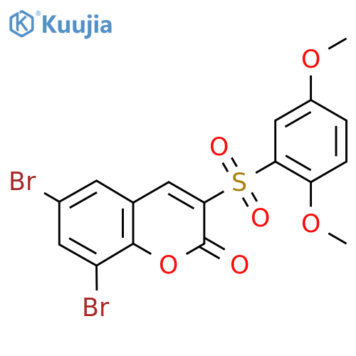6,8-dibromo-3-(2,5-dimethoxybenzenesulfonyl)-2H-chromen-2-one structure