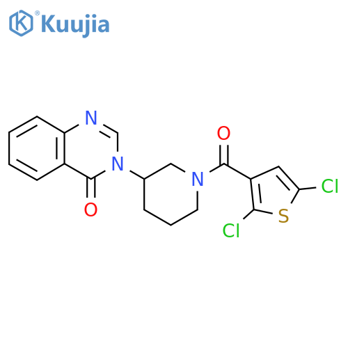 3-[1-(2,5-dichlorothiophene-3-carbonyl)piperidin-3-yl]-3,4-dihydroquinazolin-4-one structure