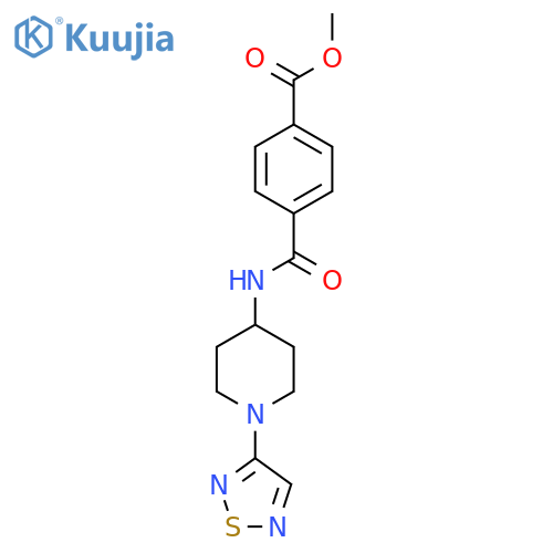 methyl 4-{1-(1,2,5-thiadiazol-3-yl)piperidin-4-ylcarbamoyl}benzoate structure