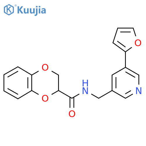 N-{[5-(furan-2-yl)pyridin-3-yl]methyl}-2,3-dihydro-1,4-benzodioxine-2-carboxamide structure