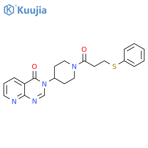 3-{1-3-(phenylsulfanyl)propanoylpiperidin-4-yl}-3H,4H-pyrido2,3-dpyrimidin-4-one structure