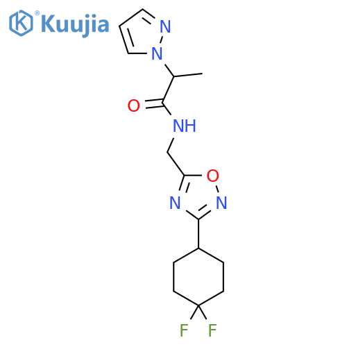 N-{3-(4,4-difluorocyclohexyl)-1,2,4-oxadiazol-5-ylmethyl}-2-(1H-pyrazol-1-yl)propanamide structure