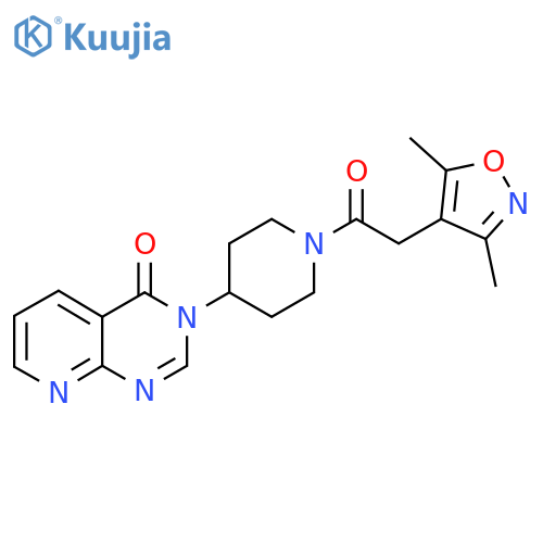 3-{1-2-(3,5-dimethyl-1,2-oxazol-4-yl)acetylpiperidin-4-yl}-3H,4H-pyrido2,3-dpyrimidin-4-one structure