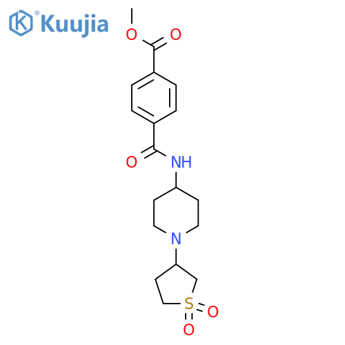 methyl 4-{1-(1,1-dioxo-1lambda6-thiolan-3-yl)piperidin-4-ylcarbamoyl}benzoate structure