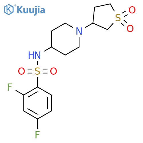 N-1-(1,1-dioxo-1lambda6-thiolan-3-yl)piperidin-4-yl-2,4-difluorobenzene-1-sulfonamide structure