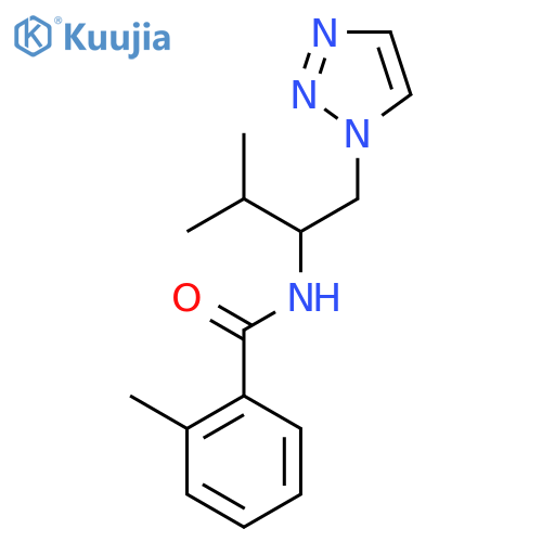 2-methyl-N-[3-methyl-1-(1H-1,2,3-triazol-1-yl)butan-2-yl]benzamide structure