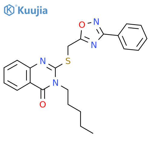 3-pentyl-2-{[(3-phenyl-1,2,4-oxadiazol-5-yl)methyl]sulfanyl}-3,4-dihydroquinazolin-4-one structure