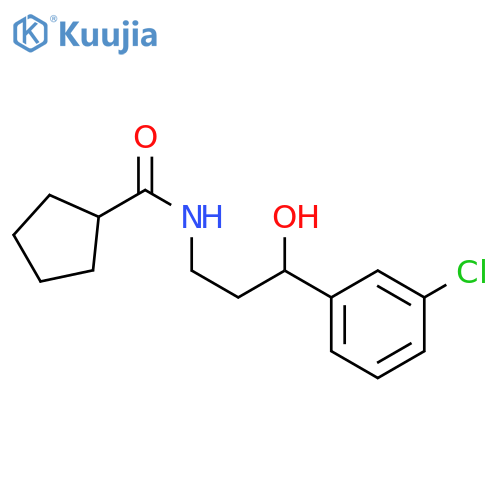 N-3-(3-chlorophenyl)-3-hydroxypropylcyclopentanecarboxamide structure