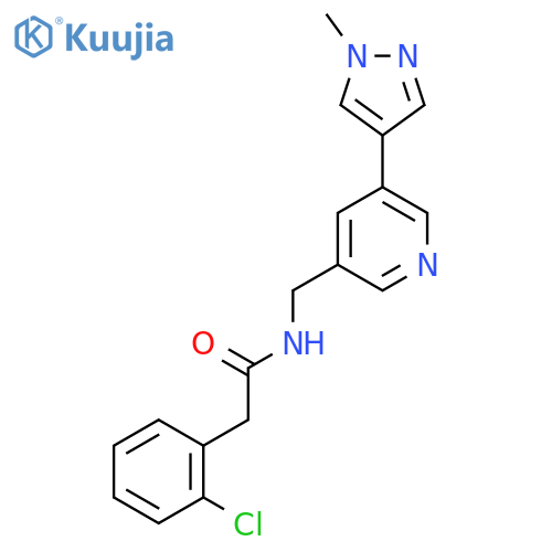 2-(2-chlorophenyl)-N-{5-(1-methyl-1H-pyrazol-4-yl)pyridin-3-ylmethyl}acetamide structure