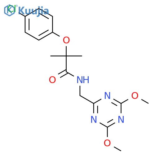 2-(4-chlorophenoxy)-N-(4,6-dimethoxy-1,3,5-triazin-2-yl)methyl-2-methylpropanamide structure