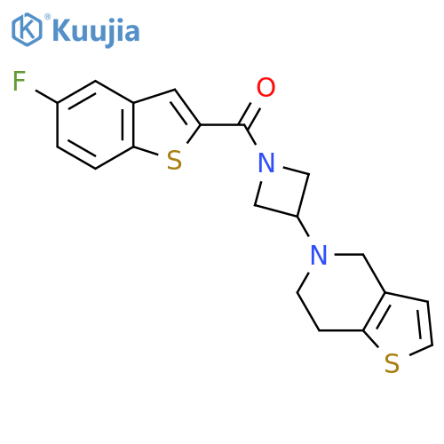(3-(6,7-dihydrothieno[3,2-c]pyridin-5(4H)-yl)azetidin-1-yl)(5-fluorobenzo[b]thiophen-2-yl)methanone structure