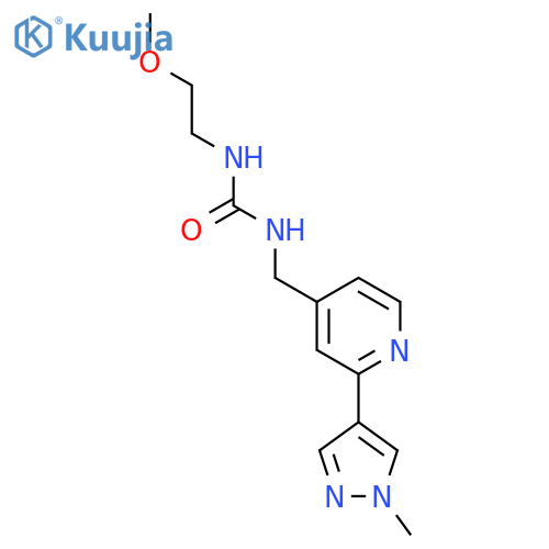 3-(2-methoxyethyl)-1-{2-(1-methyl-1H-pyrazol-4-yl)pyridin-4-ylmethyl}urea structure