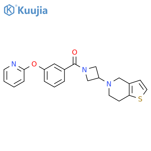 (3-(6,7-dihydrothieno[3,2-c]pyridin-5(4H)-yl)azetidin-1-yl)(3-(pyridin-2-yloxy)phenyl)methanone structure
