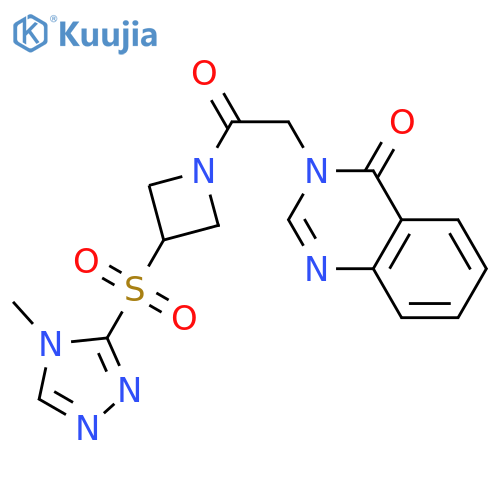 3-[2-[3-[(4-methyl-1,2,4-triazol-3-yl)sulfonyl]azetidin-1-yl]-2-oxoethyl]quinazolin-4-one structure