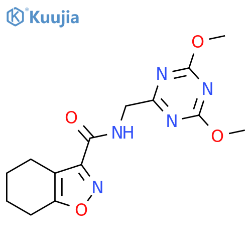N-(4,6-dimethoxy-1,3,5-triazin-2-yl)methyl-4,5,6,7-tetrahydro-1,2-benzoxazole-3-carboxamide structure