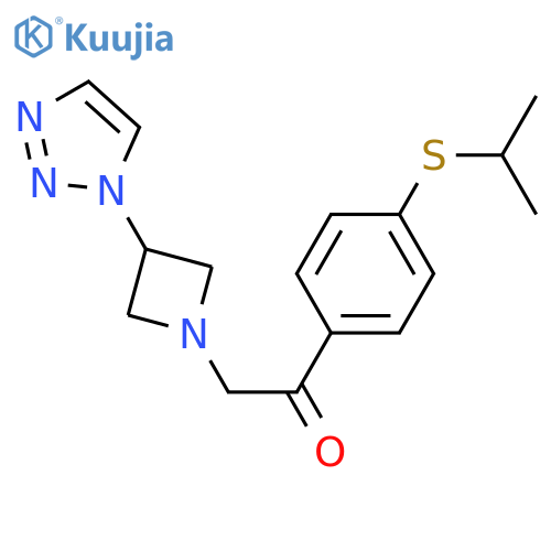 2-(4-propan-2-ylsulfanylphenyl)-1-[3-(triazol-1-yl)azetidin-1-yl]ethanone structure