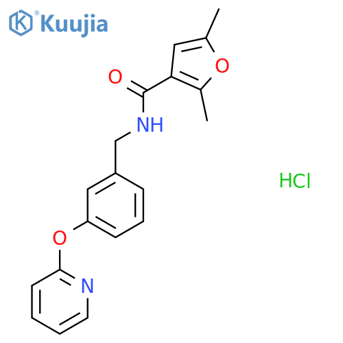 2,5-dimethyl-N-{3-(pyridin-2-yloxy)phenylmethyl}furan-3-carboxamide hydrochloride structure