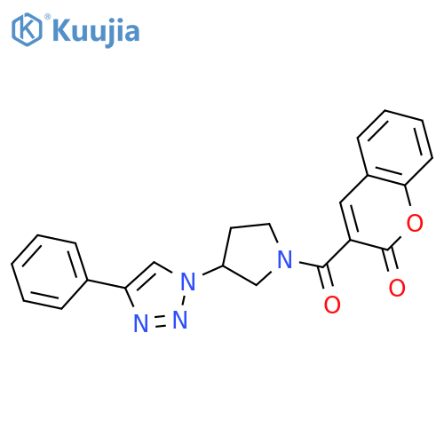 3-[3-(4-phenyltriazol-1-yl)pyrrolidine-1-carbonyl]chromen-2-one structure