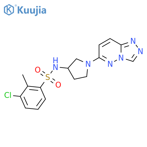 3-chloro-2-methyl-N-(1-{1,2,4triazolo4,3-bpyridazin-6-yl}pyrrolidin-3-yl)benzene-1-sulfonamide structure