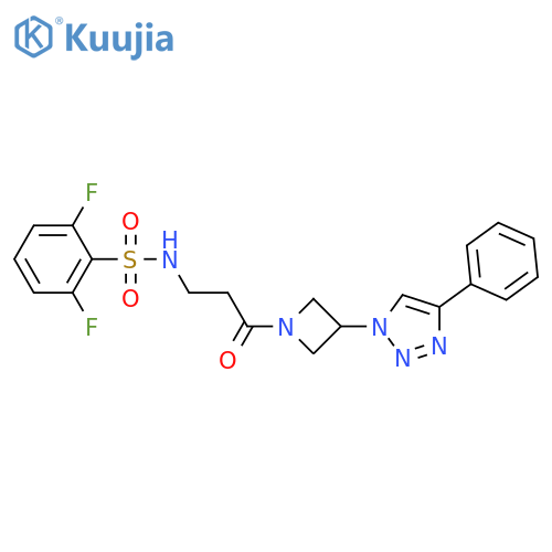 2,6-difluoro-N-[3-oxo-3-[3-(4-phenyltriazol-1-yl)azetidin-1-yl]propyl]benzenesulfonamide structure