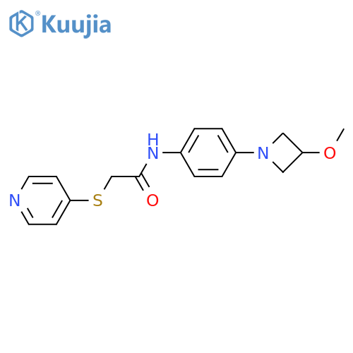 N-(4-(3-methoxyazetidin-1-yl)phenyl)-2-(pyridin-4-ylthio)acetamide structure