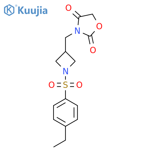 3-{1-(4-ethylbenzenesulfonyl)azetidin-3-ylmethyl}-1,3-oxazolidine-2,4-dione structure