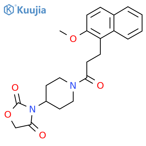 3-(1-(3-(2-Methoxynaphthalen-1-yl)propanoyl)piperidin-4-yl)oxazolidine-2,4-dione structure