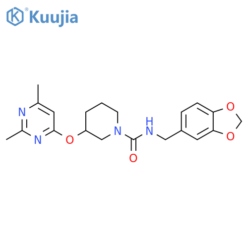 N-[(2H-1,3-benzodioxol-5-yl)methyl]-3-[(2,6-dimethylpyrimidin-4-yl)oxy]piperidine-1-carboxamide structure