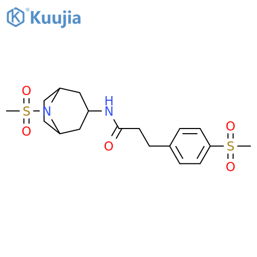 4-(Methylsulfonyl)-N-[8-(methylsulfonyl)-8-azabicyclo[3.2.1]oct-3-yl]benzenepropanamide structure