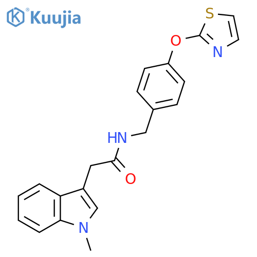 2-(1-methyl-1H-indol-3-yl)-N-(4-(thiazol-2-yloxy)benzyl)acetamide structure