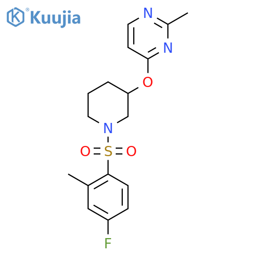4-{[1-(4-fluoro-2-methylbenzenesulfonyl)piperidin-3-yl]oxy}-2-methylpyrimidine structure