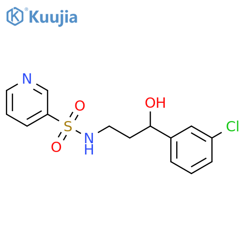 N-[3-(3-chlorophenyl)-3-hydroxypropyl]pyridine-3-sulfonamide structure