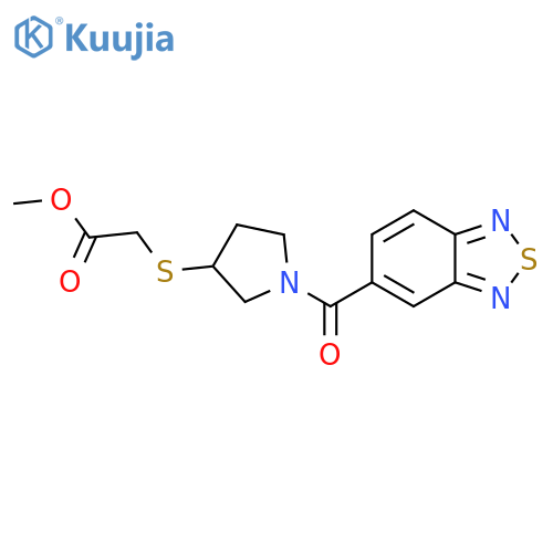 methyl 2-{[1-(2,1,3-benzothiadiazole-5-carbonyl)pyrrolidin-3-yl]sulfanyl}acetate structure
