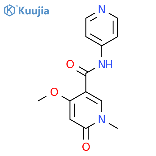 4-methoxy-1-methyl-6-oxo-N-(pyridin-4-yl)-1,6-dihydropyridine-3-carboxamide structure