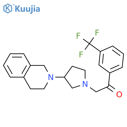 1-[3-(3,4-dihydro-1H-isoquinolin-2-yl)pyrrolidin-1-yl]-2-[3-(trifluoromethyl)phenyl]ethanone structure