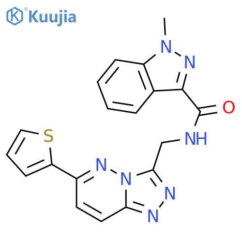 1-methyl-N-{6-(thiophen-2-yl)-1,2,4triazolo4,3-bpyridazin-3-ylmethyl}-1H-indazole-3-carboxamide structure