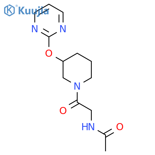 N-{2-oxo-2-[3-(pyrimidin-2-yloxy)piperidin-1-yl]ethyl}acetamide structure