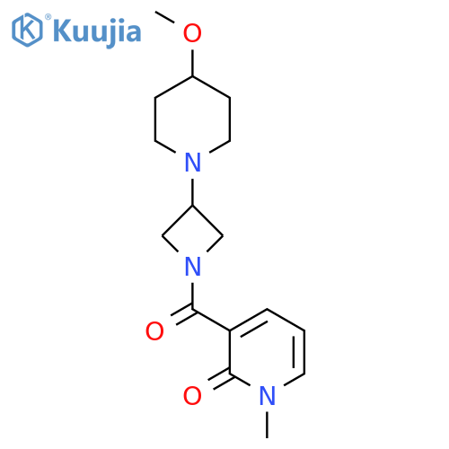 3-(3-(4-methoxypiperidin-1-yl)azetidine-1-carbonyl)-1-methylpyridin-2(1H)-one structure