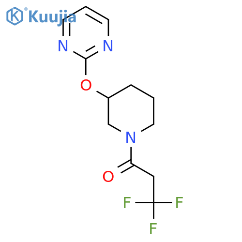 3,3,3-trifluoro-1-3-(pyrimidin-2-yloxy)piperidin-1-ylpropan-1-one structure