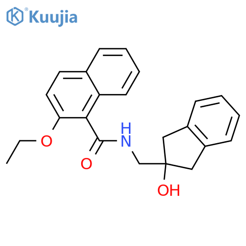 2-ethoxy-N-[(2-hydroxy-2,3-dihydro-1H-inden-2-yl)methyl]naphthalene-1-carboxamide structure