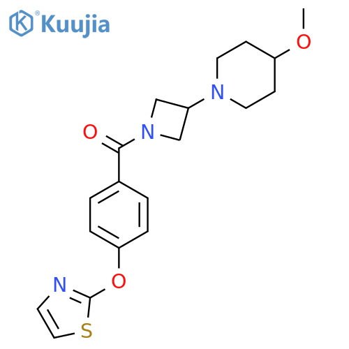 (3-(4-Methoxypiperidin-1-yl)azetidin-1-yl)(4-(thiazol-2-yloxy)phenyl)methanone structure