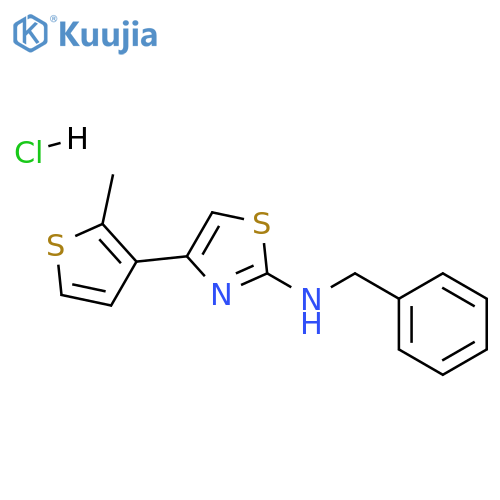N-benzyl-4-(2-methylthiophen-3-yl)-1,3-thiazol-2-amine:hydrochloride structure