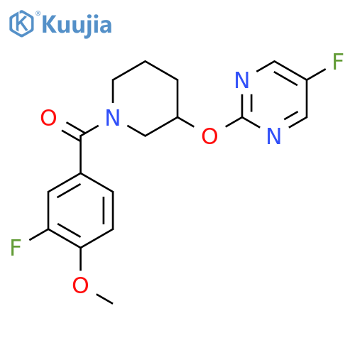 5-fluoro-2-{[1-(3-fluoro-4-methoxybenzoyl)piperidin-3-yl]oxy}pyrimidine structure