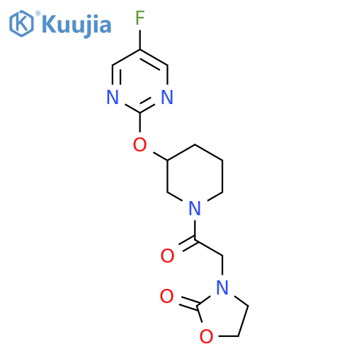 3-(2-{3-[(5-fluoropyrimidin-2-yl)oxy]piperidin-1-yl}-2-oxoethyl)-1,3-oxazolidin-2-one structure